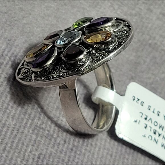Bali Legacy Multi Gemstone Florel Ring Size 7 - Picture 4 of 14